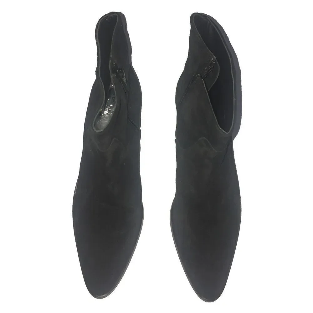 Bruno Magli Women Fabiana Black Suede Dress Office Ankle Boots 39.5 US 9.5